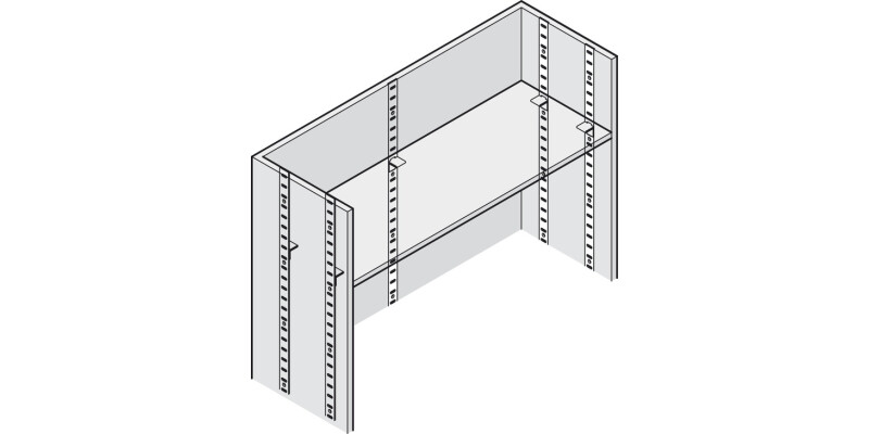 Flat Bookcase Strip 1829mm Steel EB