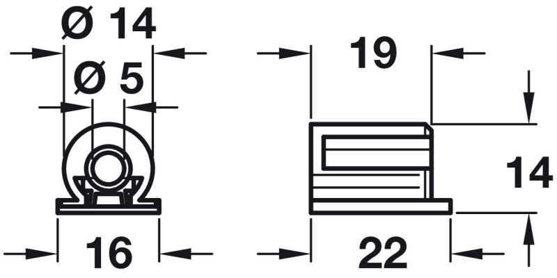 Con Shelf Support D5mm Plug Pl Gry 7035
