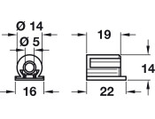 Con Shelf Support D5mm Plug Pl Gry 7035