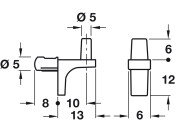 K Line Shelf Support D5mm Plug ZA Nkl