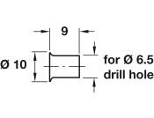 Socket D6.5mm Plug-In St NP