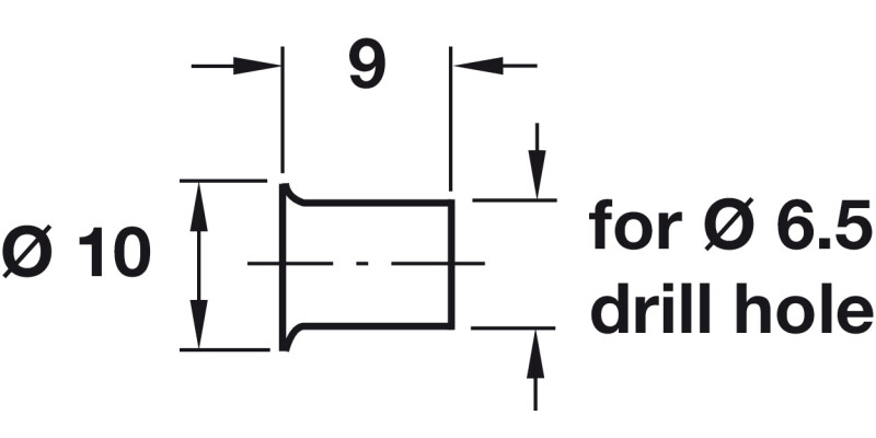 Socket D6.5mm Plug-In St FB