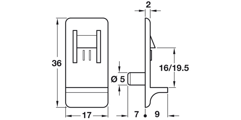 Shelf Retainer D5/19.5mm Plug Pl Trans