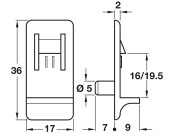 Shelf Retainer D5/19.5mm Plug Pl Trans