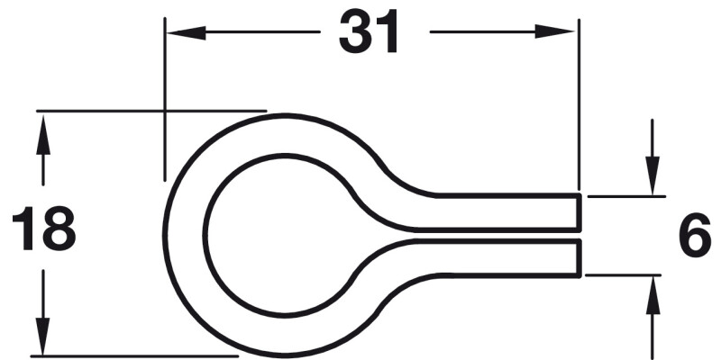 Shelf Support D6mm Loop Plug St NP