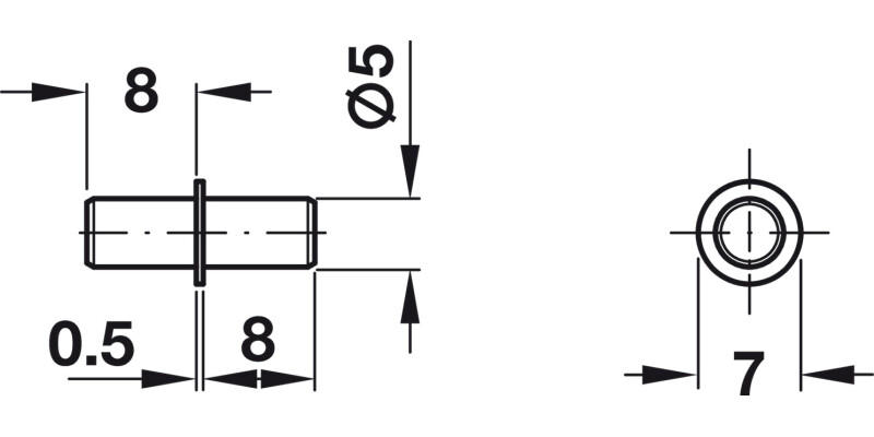 Shelf Support D5mm Plug St Brz