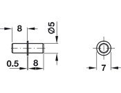 Shelf Support D5mm Plug St Brz