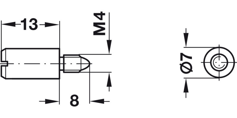 Shelf Support D5mm M4 Sleeve Plug St NP