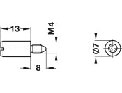 Shelf Support D5mm M4 Sleeve Plug St NP