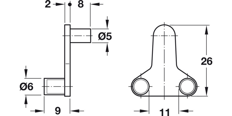 Gls Shelf Clamp D5/6-10mm Plug-In ZA NP