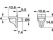 Shelf Support D5mm Plug St Galv/Pl Trans