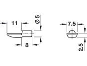 Shelf Support D5mm Spoon Plug St BP