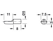 Shelf Support D5mm Plug St BP