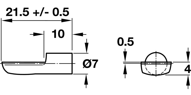 Shelf Support D7mm Spoon Plug St BP