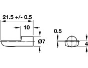 Shelf Support D7mm Spoon Plug St BP