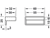 Pocket Holder for Wood Slats 8x53mm
