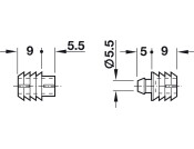 Dowel Connector 2Pt Press Poly Nat