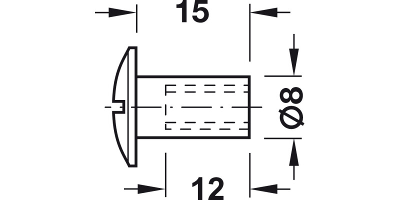 Sleeve Nut M6x15mm w Slot St Glv