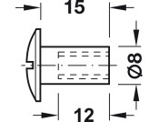 Sleeve Nut M6x15mm w Slot St Glv
