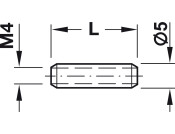Thread Sleeve M4 5x18mm 24-29mm St Galv