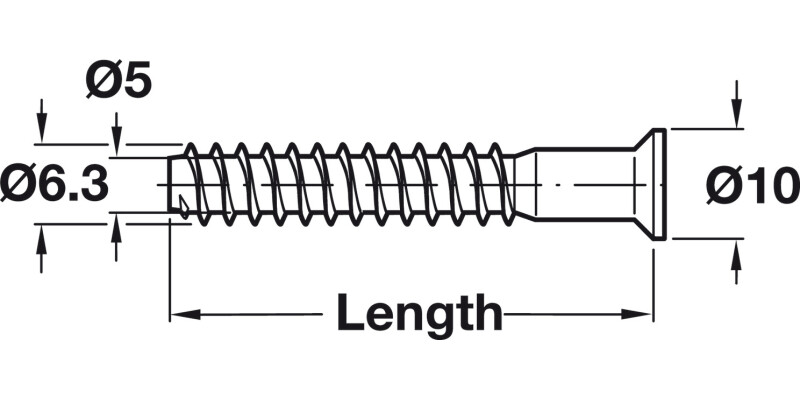Confirmat Scr D10x38mm D5.0mm SW4 St Glv