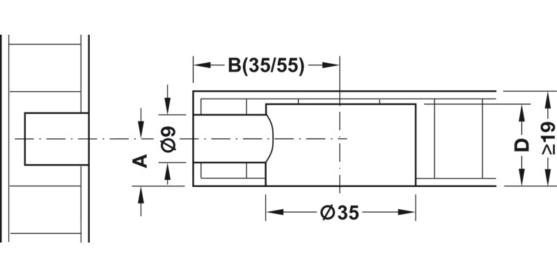 Maxifix Housing SW6 35mm ZA Bright