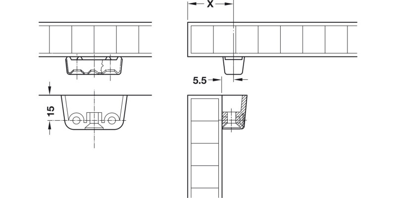 Clip Cabinet Conn Top Element Wht