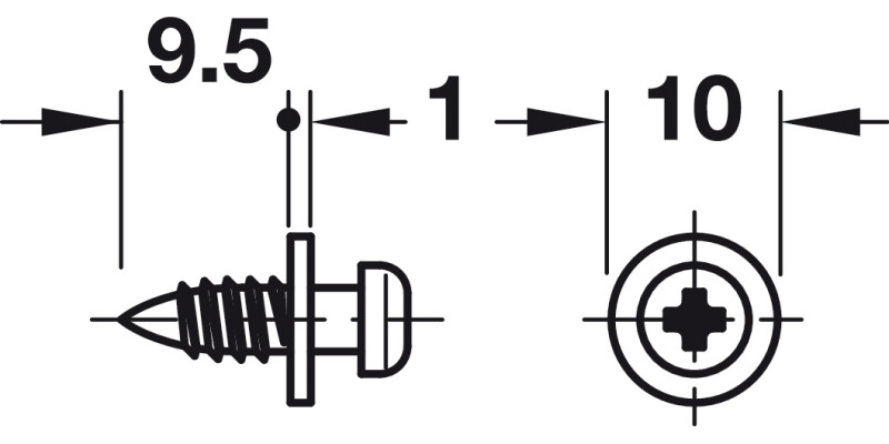 Modular Screw Collared 9.5mm St Galv