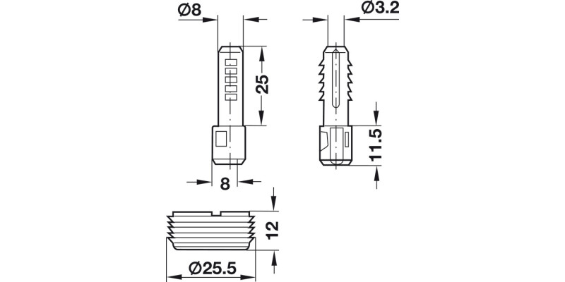 Connnecting Fitting Recessed Pl Brown