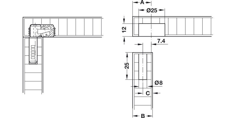 Connnecting Fitting Recessed Pl Brown