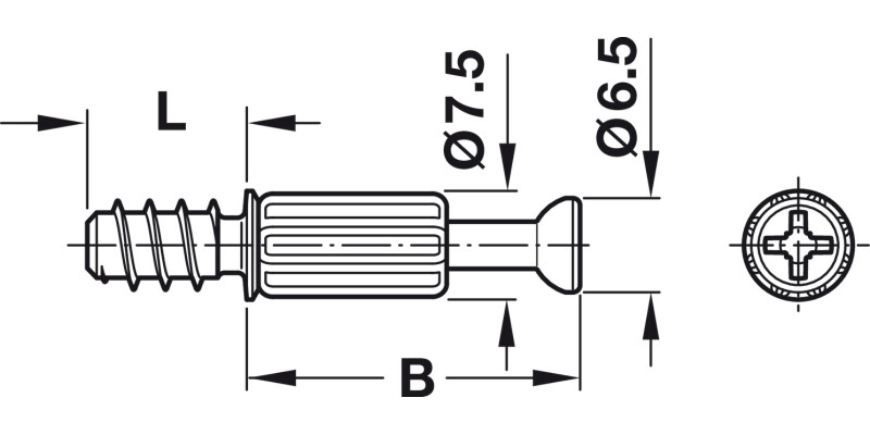 Minifix S200 Con Bolt 5/34mm St Galv
