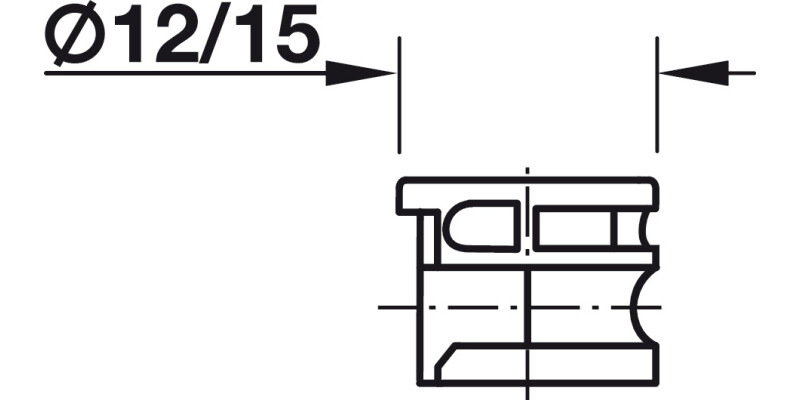 Minifix 15 Housing 15mm wo Rim Bright