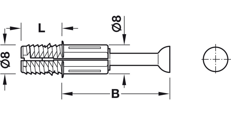 Minifix C100 Spread Bolt 8/24mm ZA Blk