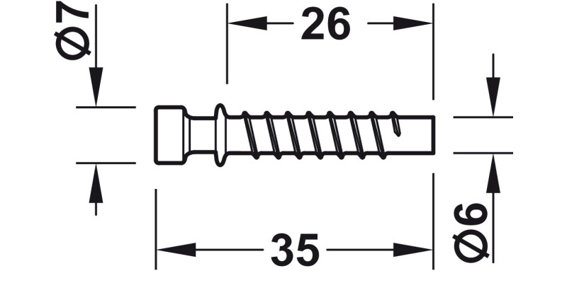 Tofix Connecting Bolt 6x35mm ZA Bright