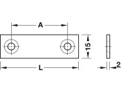 Connect Plt SF 2 Holes 15x50mm St Glv