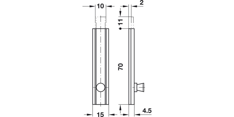 Furniture Bolt Straight 70mm Brass MNP