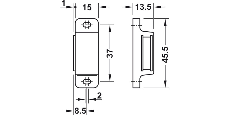 Magnetic Catch 3-4kg Screw Pl White