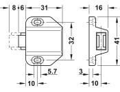 Magnetic Pressure Catch 1.8kg Pl Black
