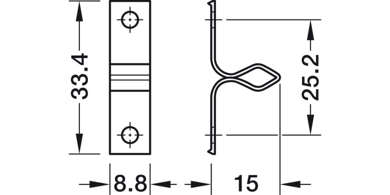 Twin Roller Catch Sprung Steel Brt Galv