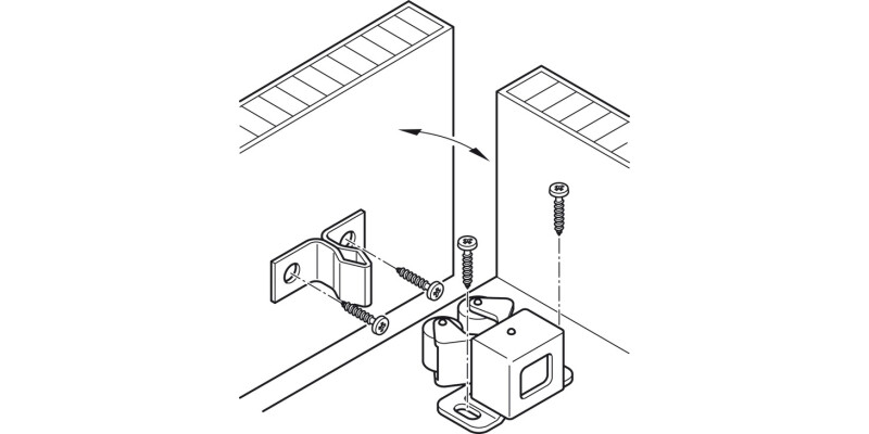 Twin Roller Catch Sprung Steel Brt Galv