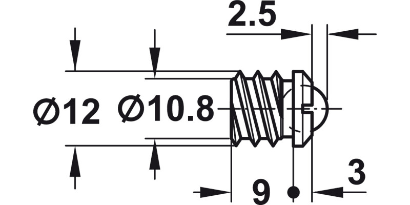 Ball Catch D12.0mm Brass/Chrome
