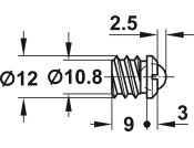 Ball Catch D12.0mm Brass/Chrome