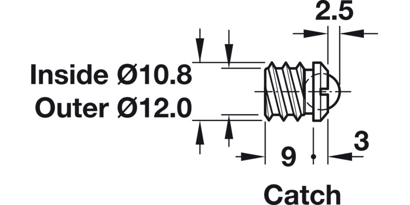Ball Catch D12.0mm Brass/Chrome
