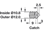 Ball Catch D12.0mm Brass/Chrome