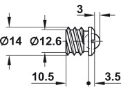 Ball Catch D12.0mm Brass/Chrome