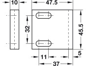 Angled Striking Plate 42x25x10mm Pl NP