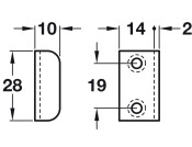 Angled Striking Plate 28x10mm St NP