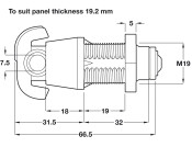 Padlockable Cam Lock 19.2mm Brt Nickel