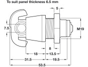 Padlockable Cam Lock 19.2mm Brt Nickel