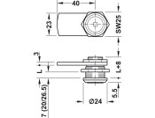 Cam Lock for Square Profile 32.5mm Dir.1